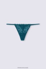 Underwear CA Intimissimi Women Lace Thong with Side Straps 346J-Teal Blue DD6R6T901 - Image 5