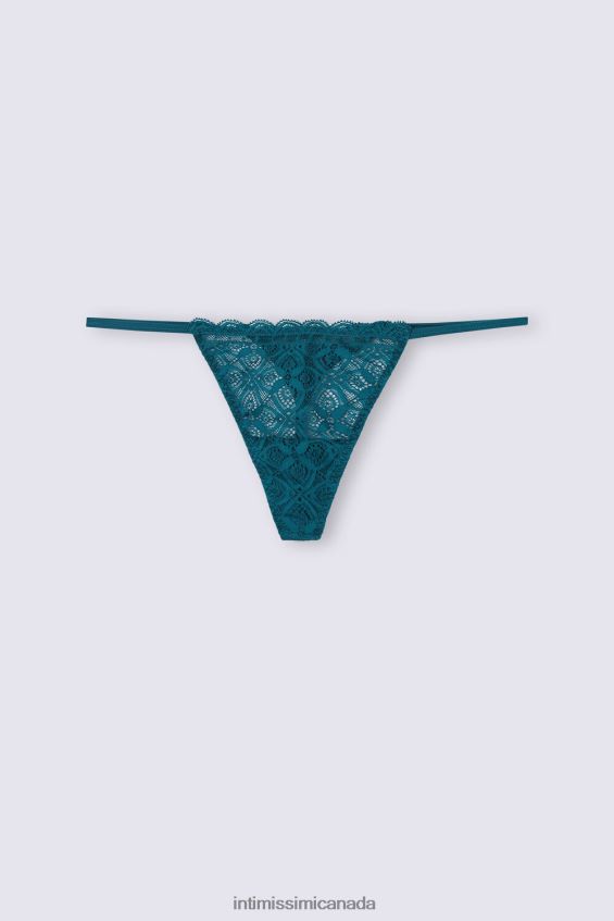 Underwear CA Intimissimi Women Lace Thong with Side Straps 346J-Teal Blue DD6R6T901 - Image 5