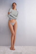 Underwear CA Intimissimi Women Lace Thong with Side Straps 347J-Ice Grey DD6R6T897 - Image 2