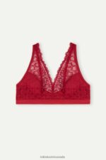 Underwear CA Intimissimi Women Lara Lace Triangle Bra 1473-Red DD6R6T664 - Image 6