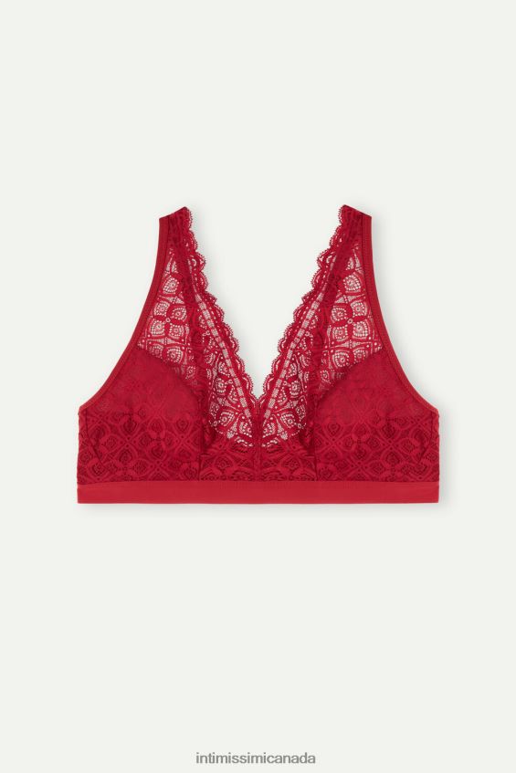 Underwear CA Intimissimi Women Lara Lace Triangle Bra 1473-Red DD6R6T664 - Image 6