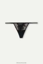 Underwear CA Intimissimi Women Layers of Lust Thong with Side Straps 019-Black DD6R6T1012 - Image 5