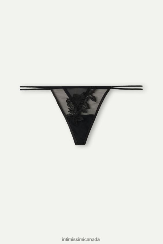 Underwear CA Intimissimi Women Layers of Lust Thong with Side Straps 019-Black DD6R6T1012 - Image 5