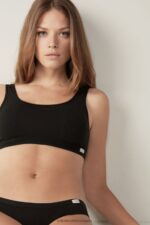 Underwear CA Intimissimi Women Natural Cotton Bra 019-Black DD6R6T757 - Image 2