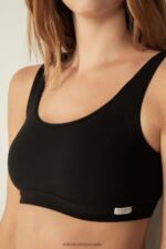 Underwear CA Intimissimi Women Natural Cotton Bra 019-Black DD6R6T757 - Image 3