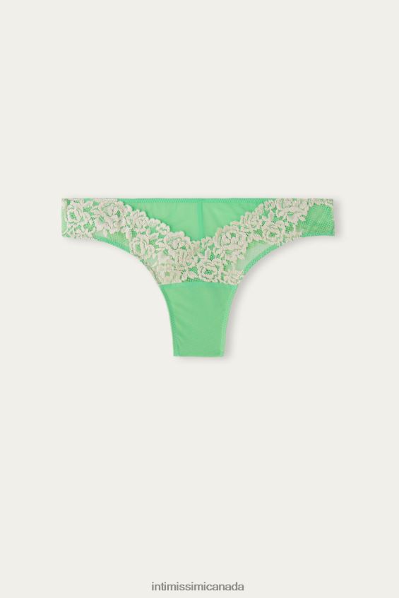 Underwear CA Intimissimi Women Pretty Flowers Brazilian Briefs 215J-Apple Mint/Ivory DD6R6T954 - Image 5