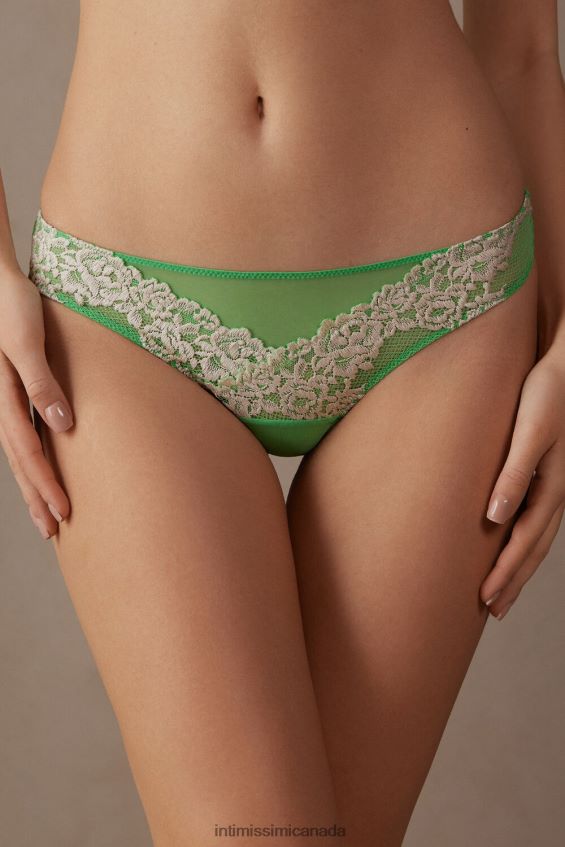 Underwear CA Intimissimi Women Pretty Flowers Brazilian Briefs 215J-Apple Mint/Ivory DD6R6T954 - Image 1