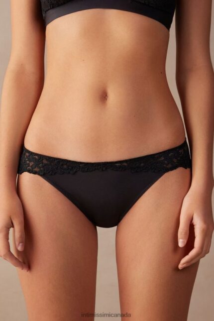 Underwear CA Intimissimi Women Pretty Flowers Briefs 019-Black DD6R6T1044