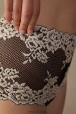 Underwear CA Intimissimi Women Pretty Flowers French Knickers 9887-Black/Ivory DD6R6T1167 - Image 3