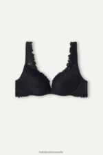 Underwear CA Intimissimi Women Pretty Flowers Gioia Super Push-Up Bra 019-Black DD6R6T686 - Image 6