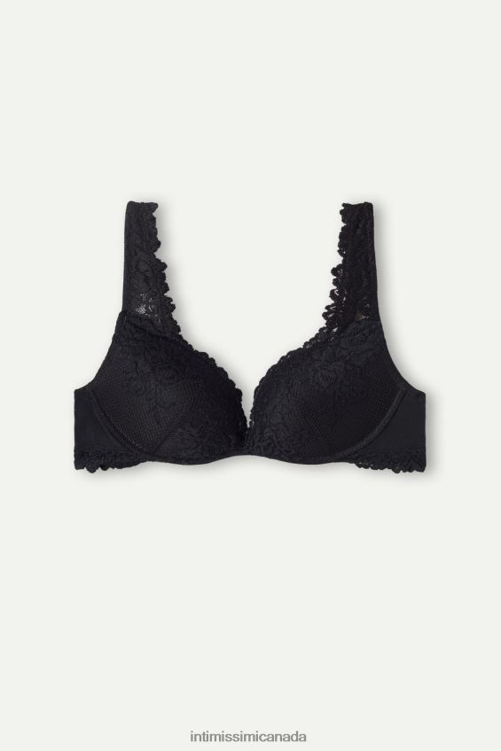Underwear CA Intimissimi Women Pretty Flowers Gioia Super Push-Up Bra 019-Black DD6R6T686 - Image 6