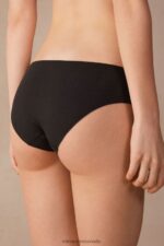 Underwear CA Intimissimi Women Pretty Flowers Seamless Cotton Briefs 019-Black DD6R6T1045 - Image 5