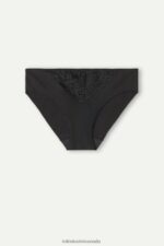 Underwear CA Intimissimi Women Pretty Flowers Seamless Cotton Briefs 019-Black DD6R6T1045 - Image 6
