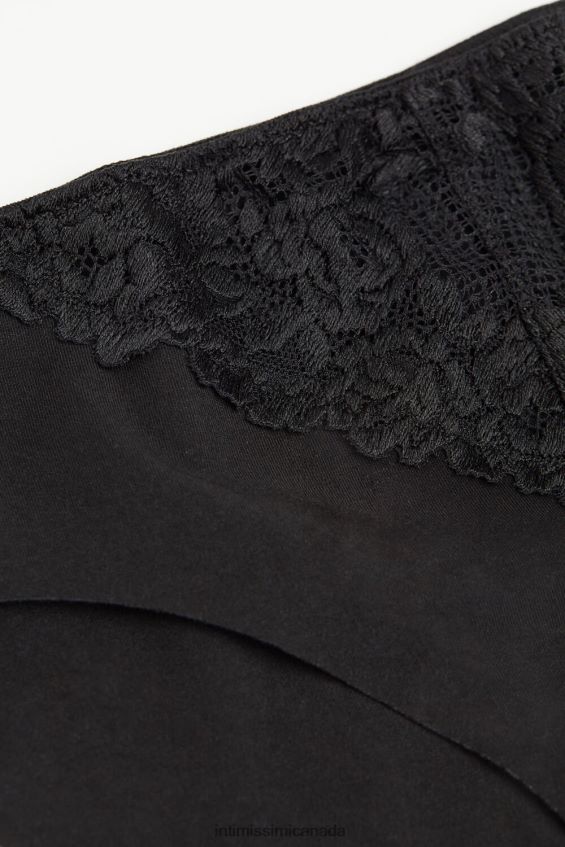 Underwear CA Intimissimi Women Pretty Flowers Seamless Cotton Briefs 019-Black DD6R6T1045 - Image 7
