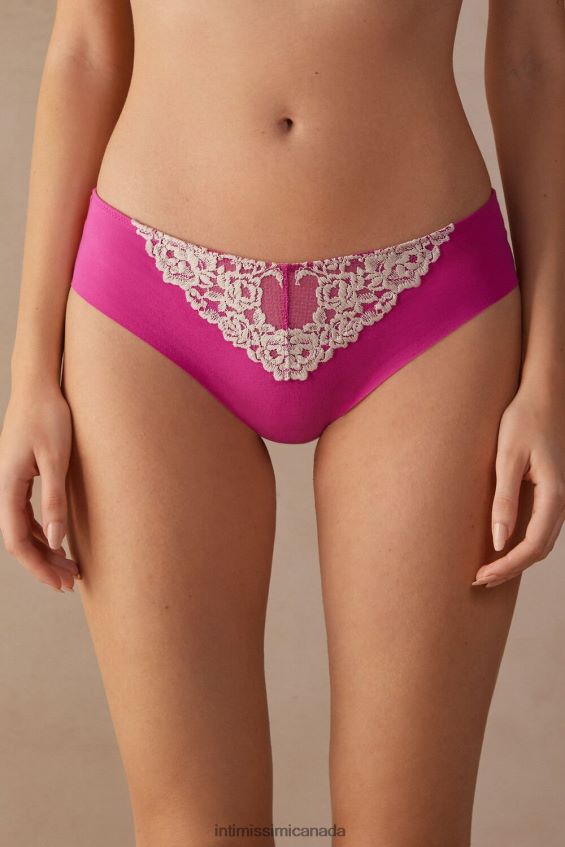 Underwear CA Intimissimi Women Pretty Flowers Seamless Cotton Briefs 213J-Valentine Pink/Ivory DD6R6T972 - Image 1