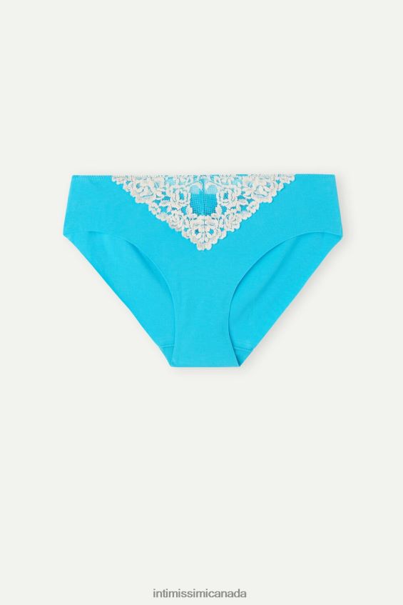 Underwear CA Intimissimi Women Pretty Flowers Seamless Cotton Briefs 233J-Digital Turquoise/Ivory DD6R6T966 - Image 5