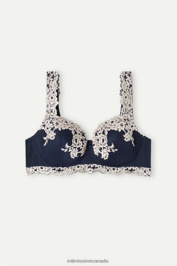 Underwear CA Intimissimi Women Pretty Flowers Sofia Balconette Bra 347I-Deep Blue/Vanilla DD6R6T545 - Image 5