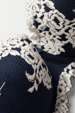 Underwear CA Intimissimi Women Pretty Flowers Sofia Balconette Bra 347I-Deep Blue/Vanilla DD6R6T545 - Image 6