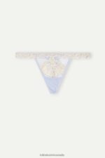 Underwear CA Intimissimi Women Pretty Flowers Thong with Side Straps 214J-Sweet Lavender/Ivory DD6R6T963 - Image 5