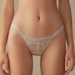 Underwear CA Intimissimi Women Pretty Flowers Thong with Side Straps 2280-Pink Silk DD6R6T1017