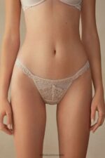 Underwear CA Intimissimi Women Pretty Flowers Thong with Side Straps 2280-Pink Silk DD6R6T1017