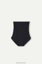 Underwear CA Intimissimi Women Seamless Microfibre High-Waisted Shaping French Knickers 019-Black DD6R6T1003 - Image 5