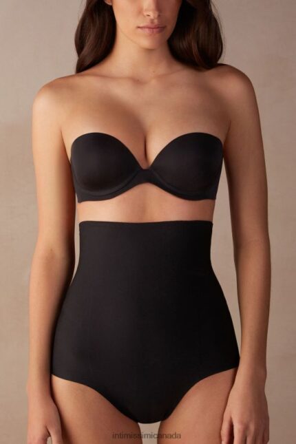 Underwear CA Intimissimi Women Seamless Microfibre High-Waisted Shaping French Knickers 019-Black DD6R6T1003