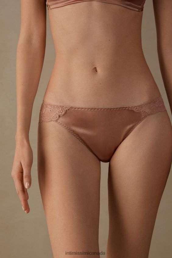 Underwear CA Intimissimi Women Silk and Lace Briefs 163I-Satin Pink DD6R6T1130 - Image 1