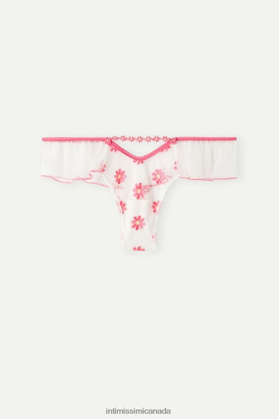 Underwear CA Intimissimi Women Sweet Like Daisies 80s-Style Brazilian Briefs 239J-Fuchsia/Powder White DD6R6T936 - Image 5