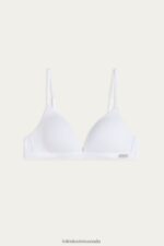 Underwear CA Intimissimi Women Tiziana Natural Cotton Triangle Bra 001-White DD6R6T741 - Image 6