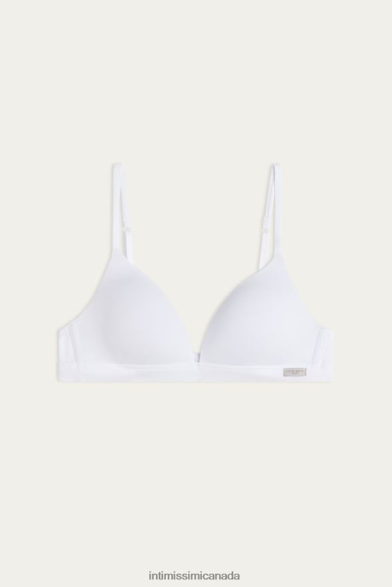 Underwear CA Intimissimi Women Tiziana Natural Cotton Triangle Bra 001-White DD6R6T741 - Image 6