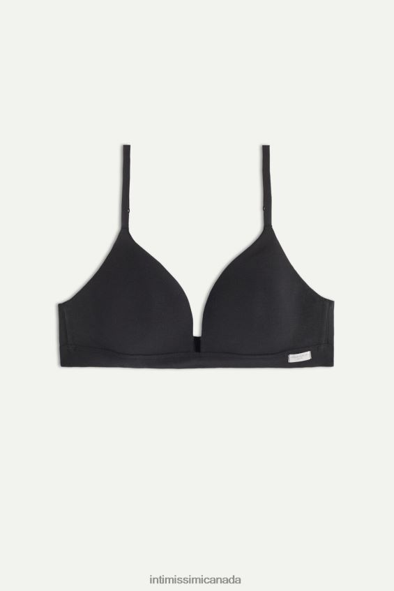 Underwear CA Intimissimi Women Tiziana Natural Cotton Triangle Bra 019-Black DD6R6T740 - Image 6