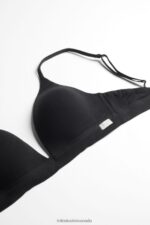 Underwear CA Intimissimi Women Tiziana Natural Cotton Triangle Bra 019-Black DD6R6T740 - Image 7