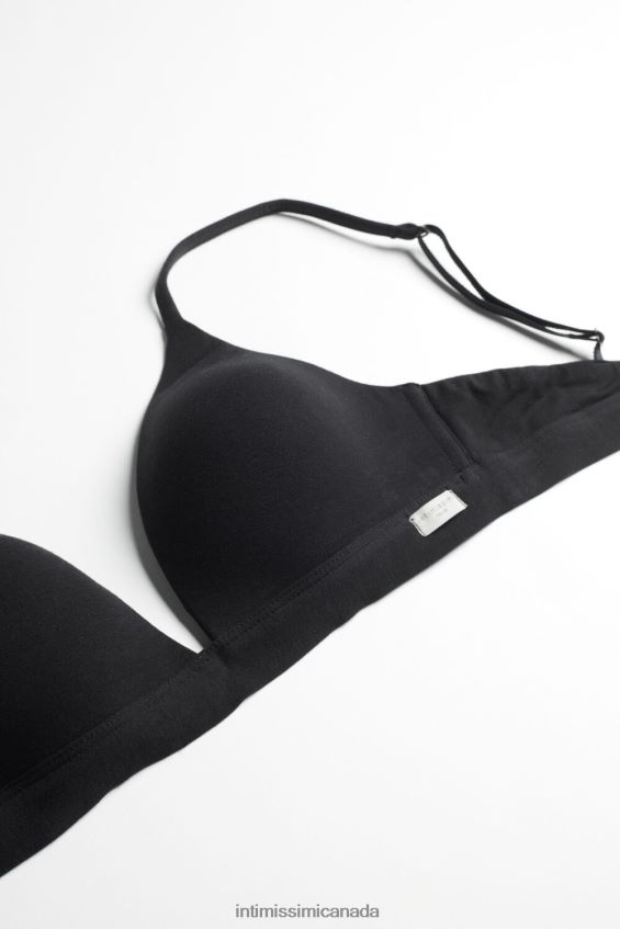 Underwear CA Intimissimi Women Tiziana Natural Cotton Triangle Bra 019-Black DD6R6T740 - Image 7