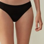 Underwear CA Intimissimi Women Ultralight Supima Cotton Brazilian Briefs 019-Black DD6R6T1108